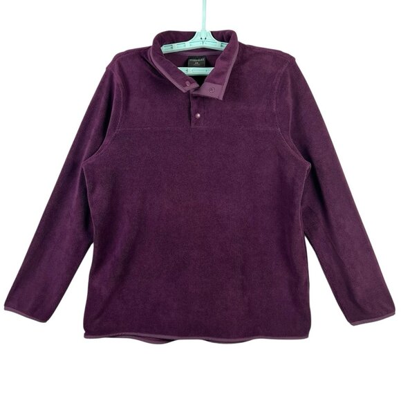 32 Degree Heat Pullover Women’s Maroon Button Snap Fleece Jacket Size Large - Picture 1 of 10